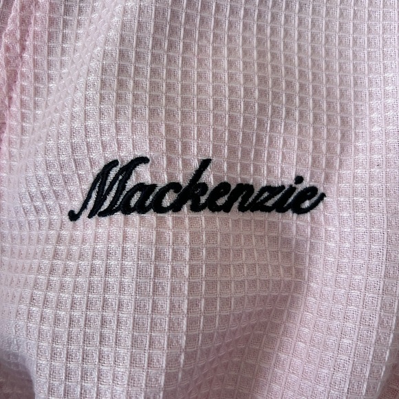 Girls pink waffle robe monogram name “Mackenzie” - Picture 3 of 6